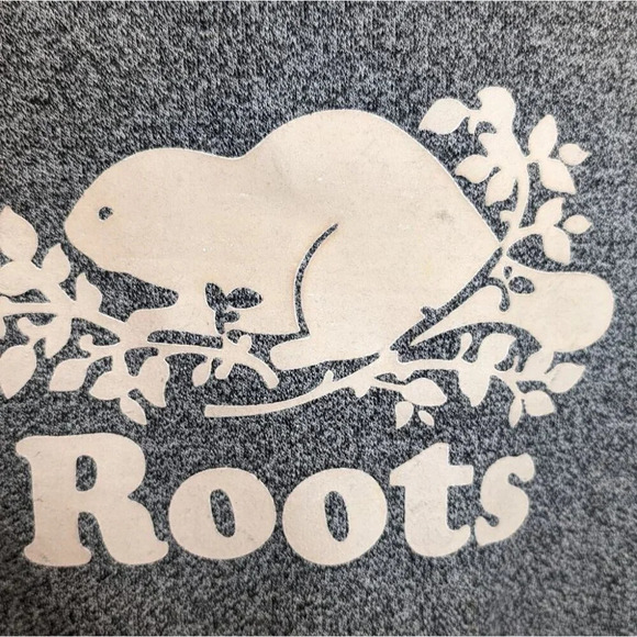 Roots Grey Salt & Pepper Logo Hoodie Women Small - Picture 5 of 7